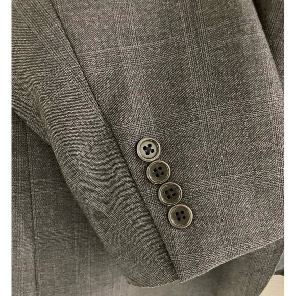 Men's Vintage Cremieux Loro Piana Wool Blazer Sport Coat Gray Plaid 46L - Picture 6 of 13